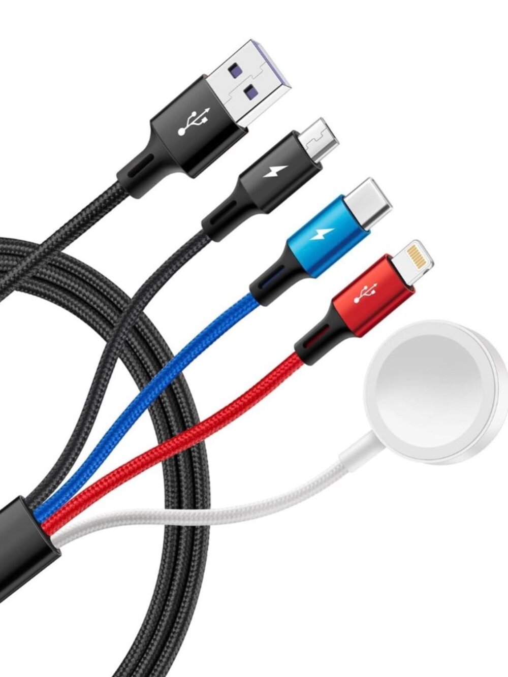 4 in 1 Multi Charging Cable for Apple Watch Charger/iPhone 17 Charger/Lightning/